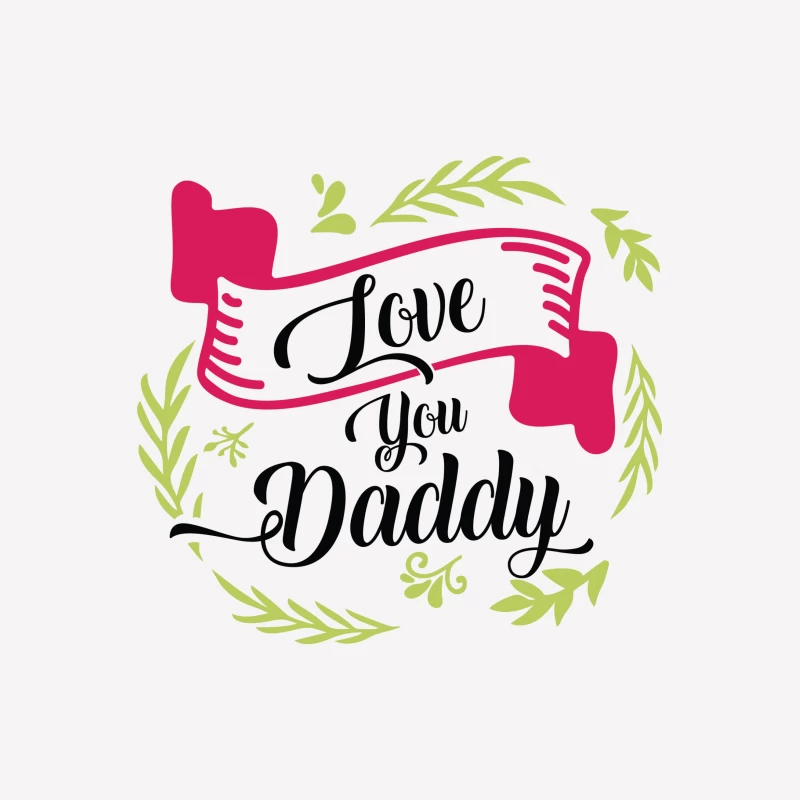 Message d'amour pour papa avec feuille et bannière Femme T-Shirt