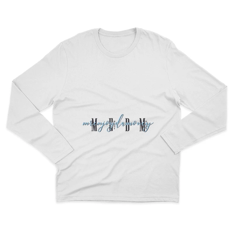 Moderner Schriftzug in Hellblau Herren Langarm T-Shirt