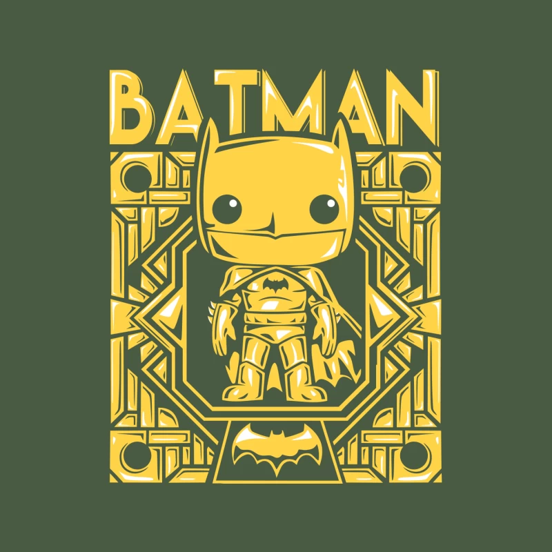 Funko Pop Batman Character Design in Yellow Mouse Pad