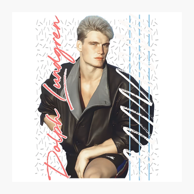 Dolph Lundgren  80s Sexy Retro Fan Design Pin