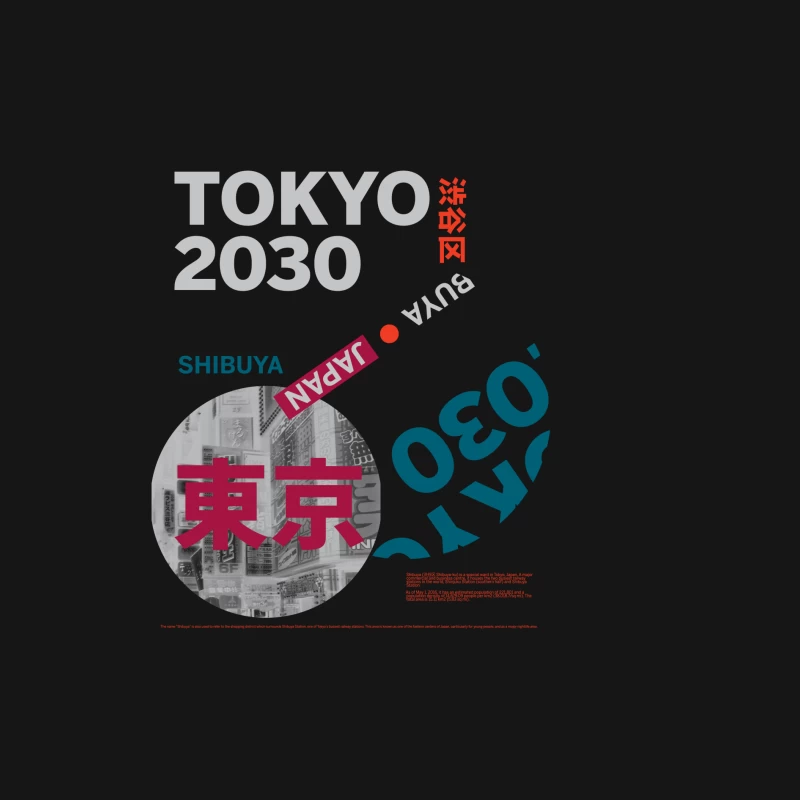 Tokio 2030 Shibuya Design Herren Langarm T-Shirt