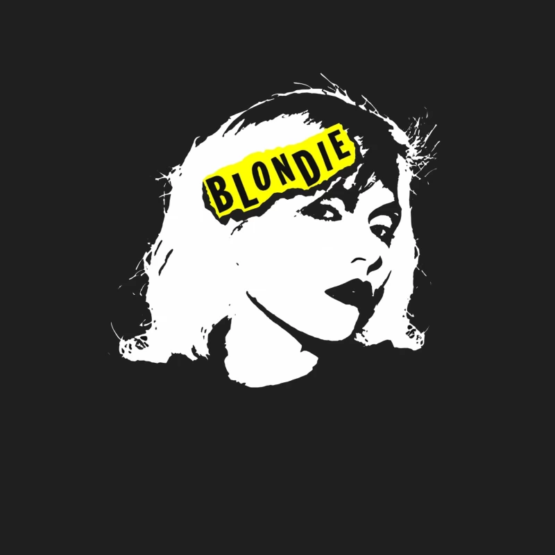 Blondie Band Artistic Logo Design in Black and White Male Tank Top