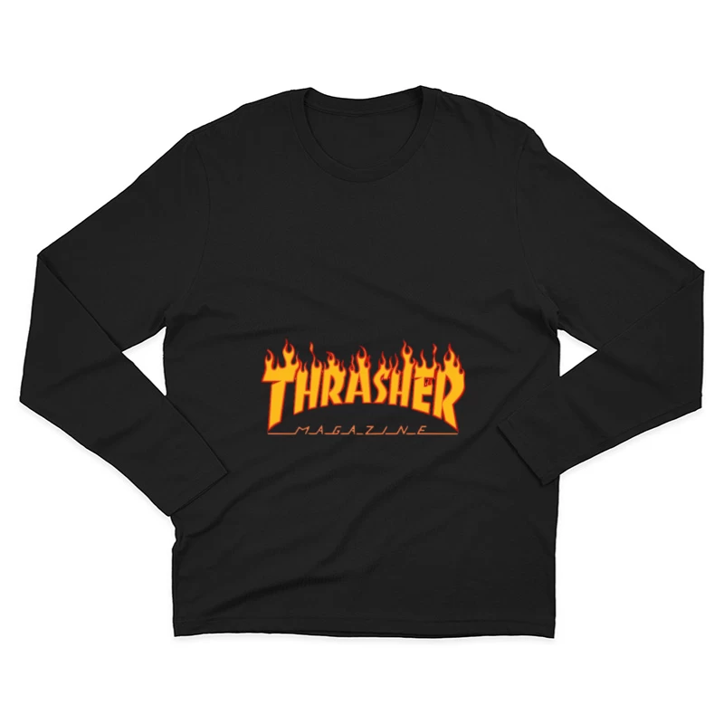 Logo en flammes du magazine Thrasher Homme Manches Longues T-Shirt