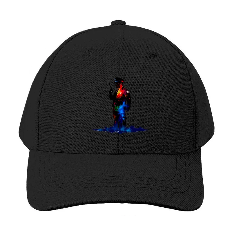 Artistic Watercolor Police Officer Silhouette Baseball Cap