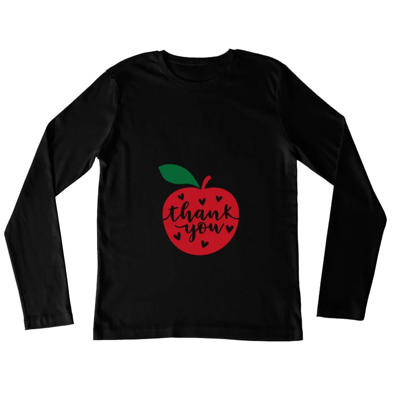 Carte de remerciement en forme de pomme Femme Manches Longues T-Shirt