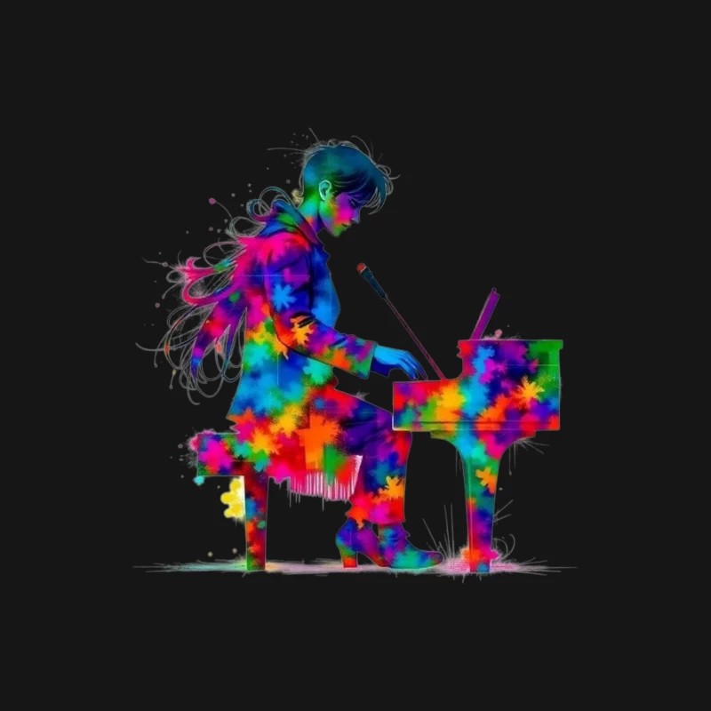 Colorful Piano Performance Male T-Shirt