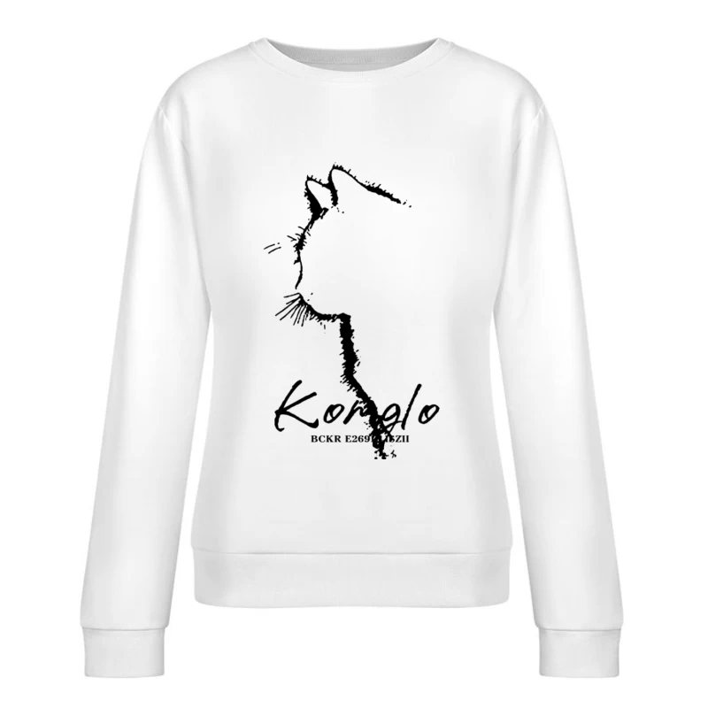 Katzenumriss-Kunstdesign Damen Pullover Sweatshirt