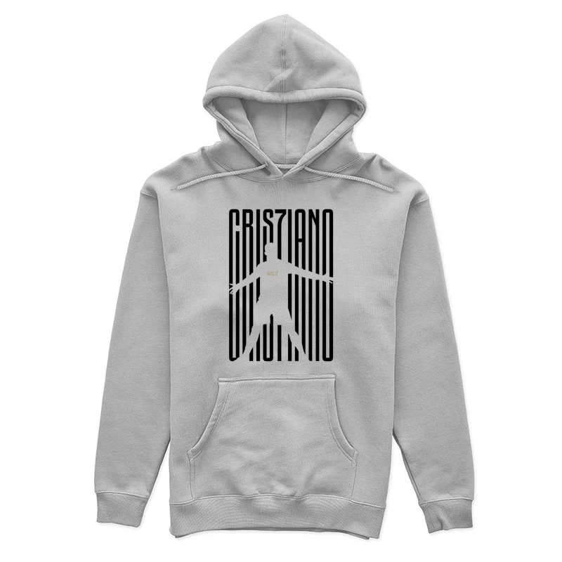 Minimalist CR7 Silhouette with Striped Background Design Female Pullover Hoodie