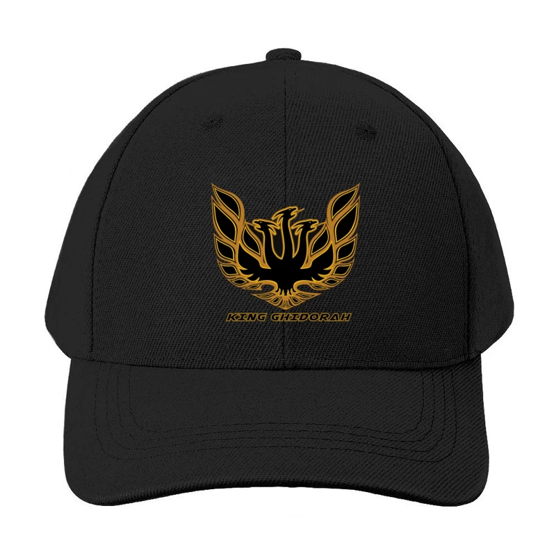 Black and Gold Phoenix King Ghidorah Emblem Logo Baseball Cap