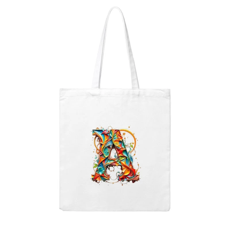 Vibrant Paper Quilled Letter A Typography Art Cotton Tote Bag