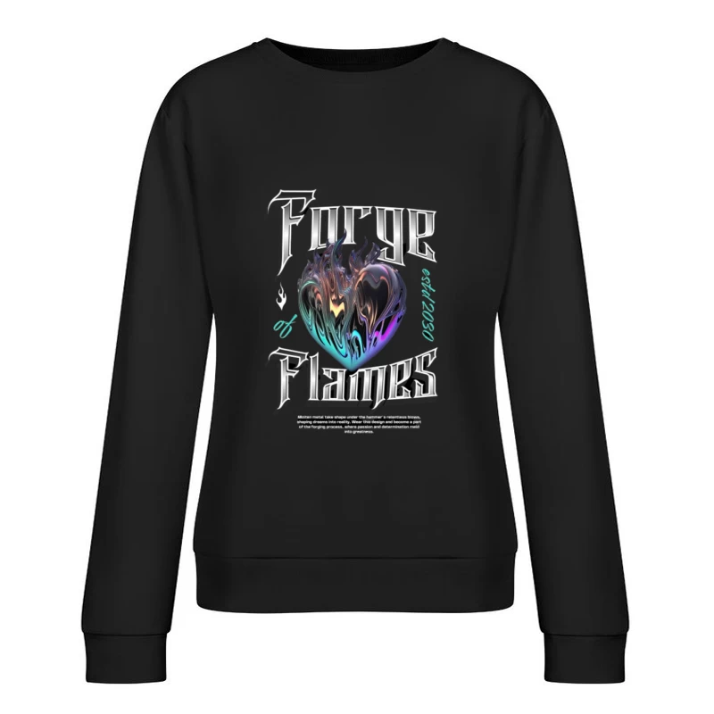 Design Cœur de Flammes Femme Sweat-shirt à enfiler
