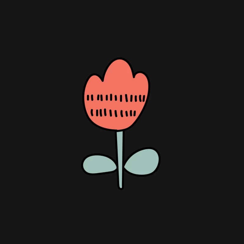 Fleur illustrée avec des motifs uniques Homme Manches Longues T-Shirt