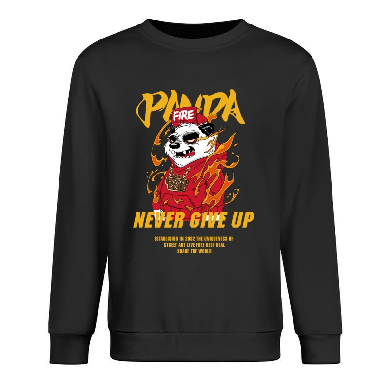 Feuriger Panda-Motivationsdruck Herren Pullover Sweatshirt