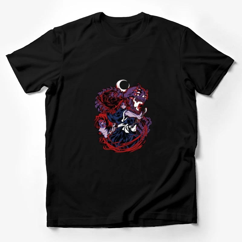 Anime-Krieger mit Dämonen und Schwert Herren T-Shirt