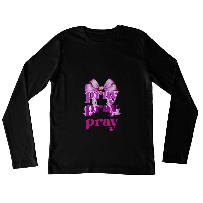 Design de prière avec motif de ruban Femme Manches Longues T-Shirt