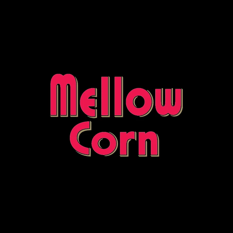 Retro Pink "Mellow Corn" Typography Logo Design Desk Mat