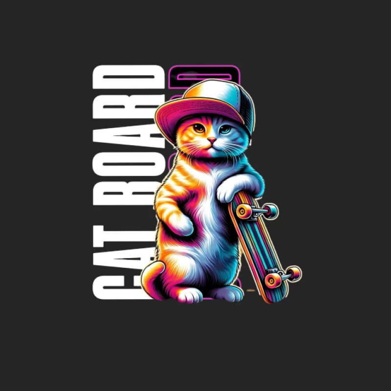 Chat skateur avec casquette Homme Sweat-shirt à enfiler