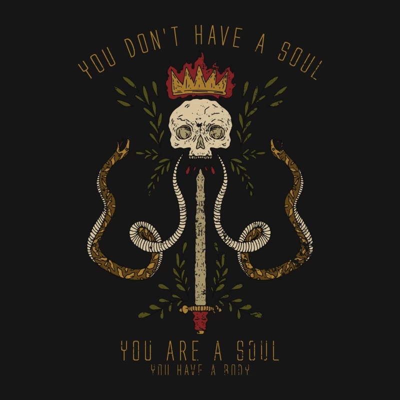 Concept de l'âme avec crâne et serpents Homme Manches Longues T-Shirt