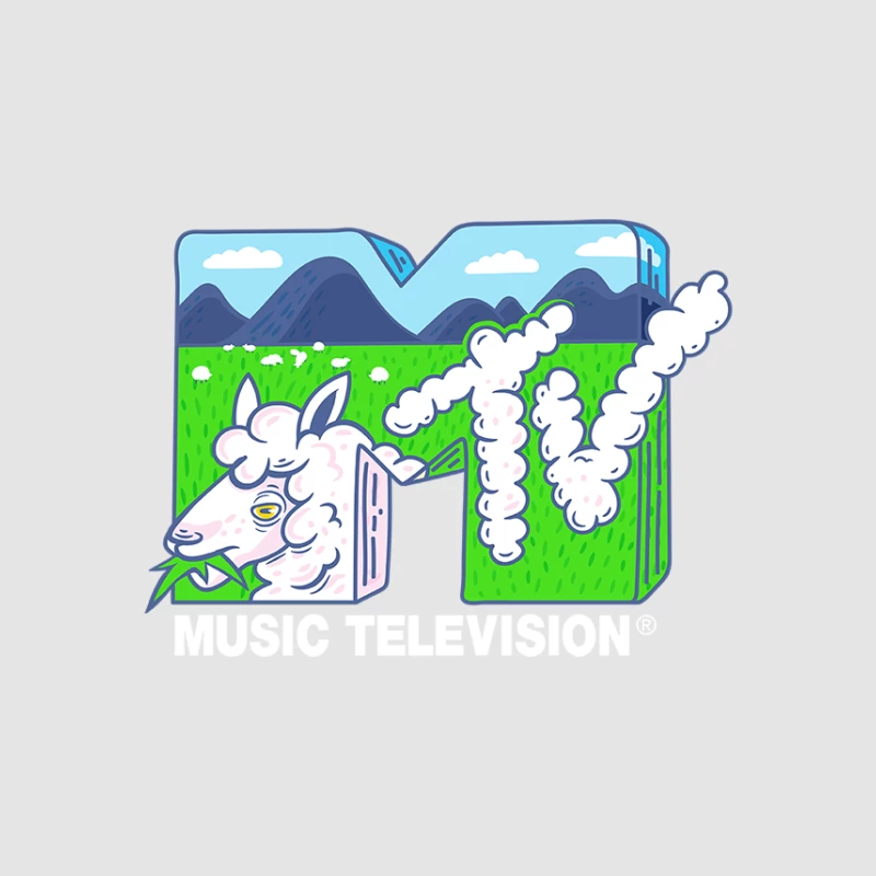 Kreatives MTV-Logo mit Landschaft Herren Pullover Hoodie