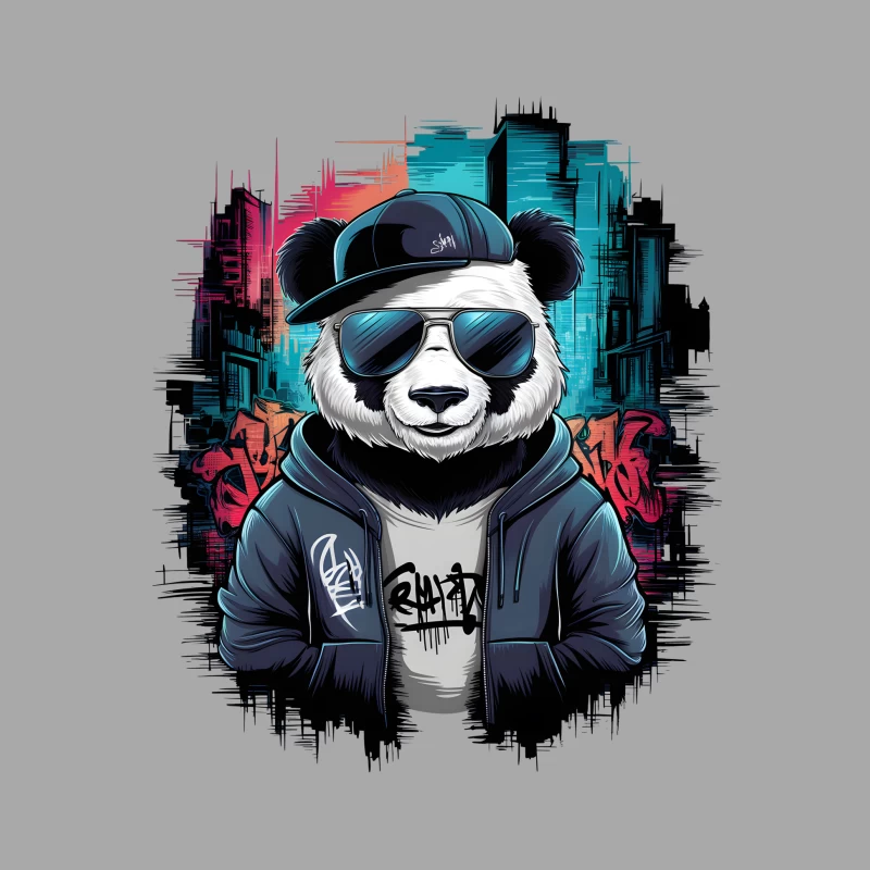 Urban Panda: Street Art Meets Hip Hop Male Pullover Hoodie
