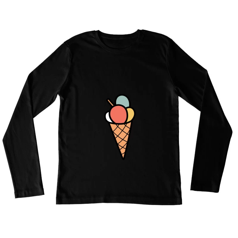 Cône de glace coloré Femme Manches Longues T-Shirt