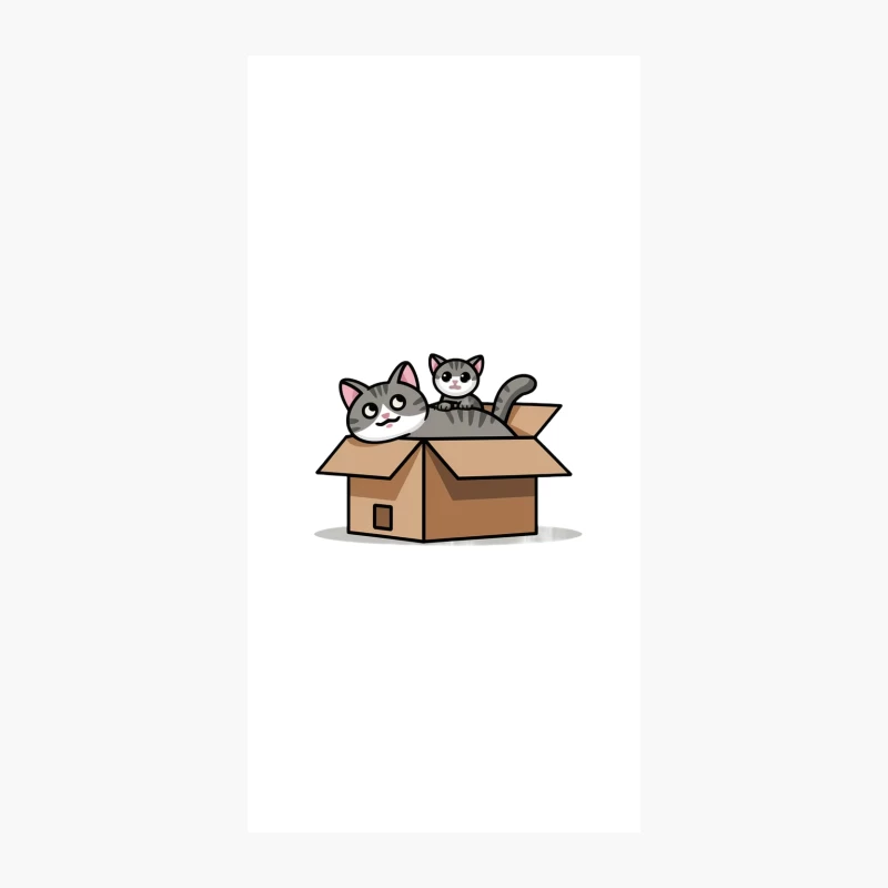 Cute Cartoon Cats in a Box iPhone Case