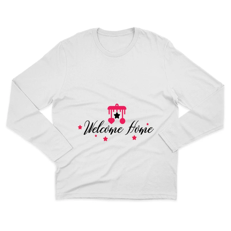 Mobile rouge avec étoiles décoratives Homme Manches Longues T-Shirt