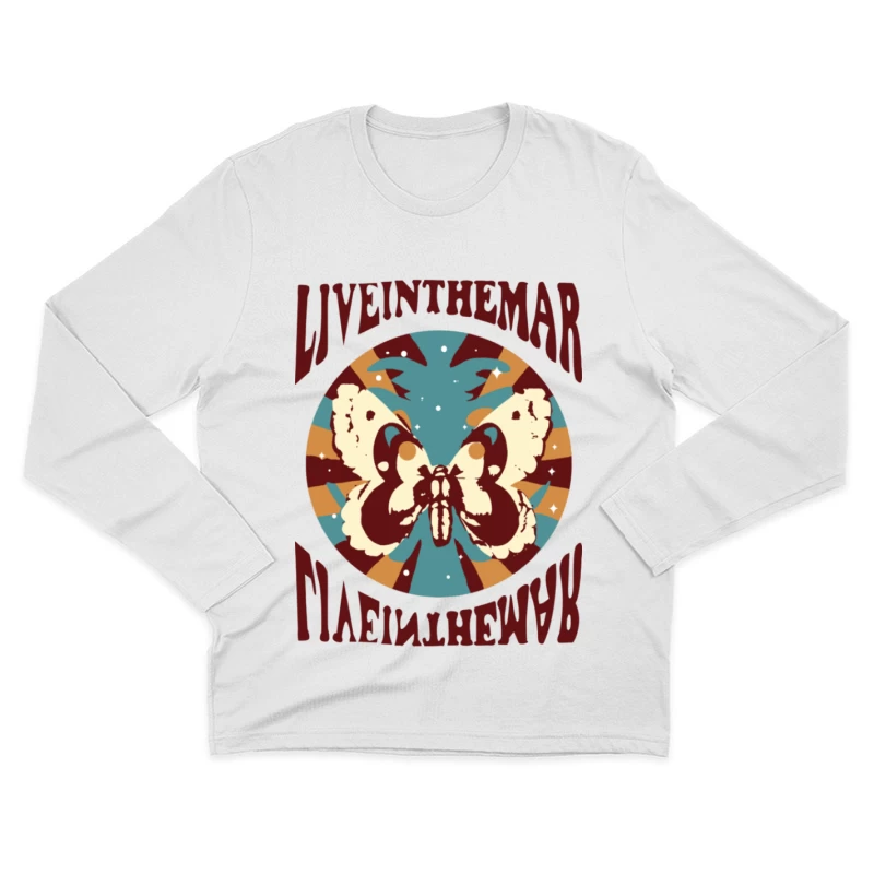 Schmetterlingsdesign mit Astrologie-Touch Herren Langarm T-Shirt