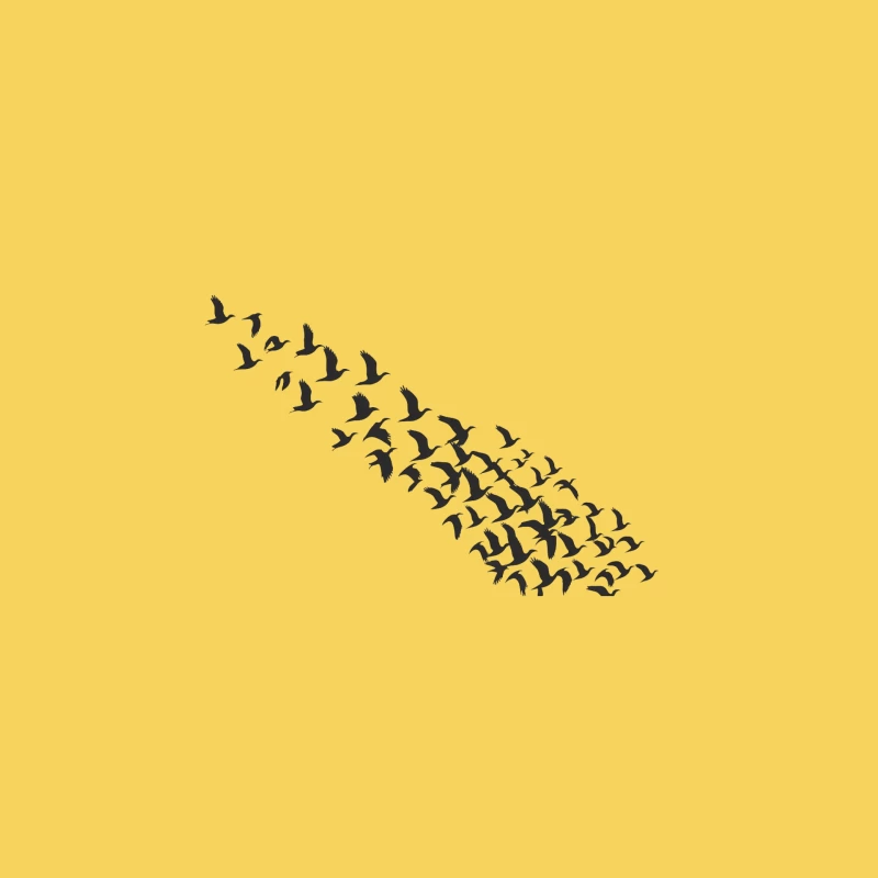 Silhouetted Flock: A Minimalist Portrayal of Bird Migration Bucket Hat