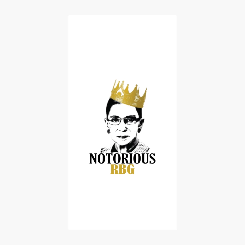 Iconic Black and White Portrait with Golden Crown Notorious RBG iPhone Case