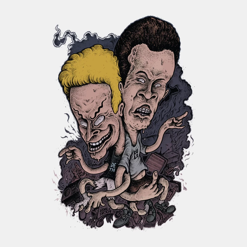 Beavis and Butt-Head Cartoon Art Male Tank Top