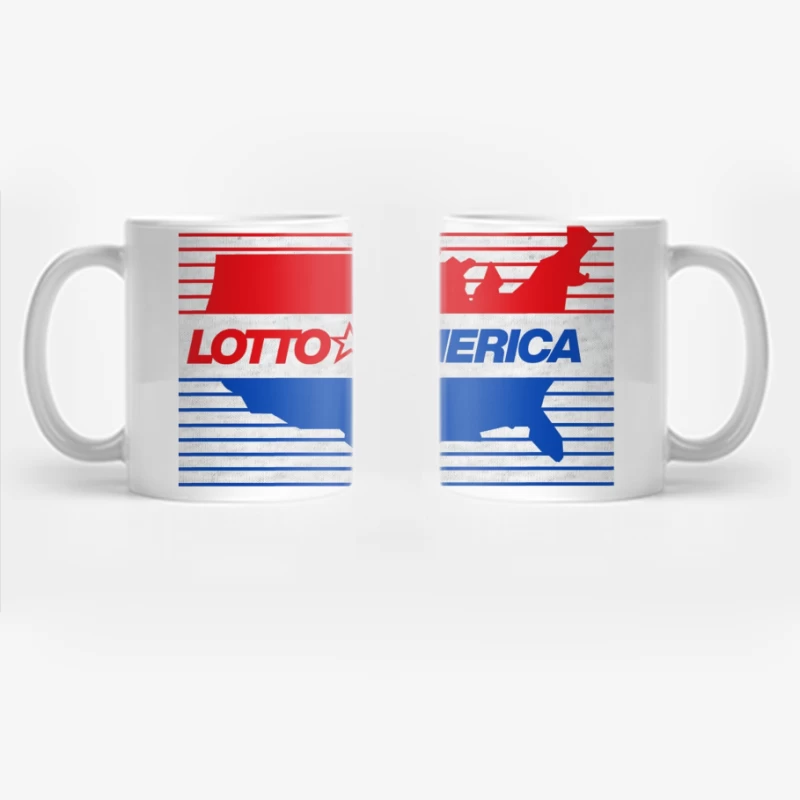 Lotto America Patriotic Logo Design with USA Map Coffee Mug