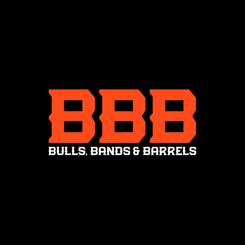 Orange BBB (Bulls Bands & Barrels) Western Event Logo Design Throw Pillow