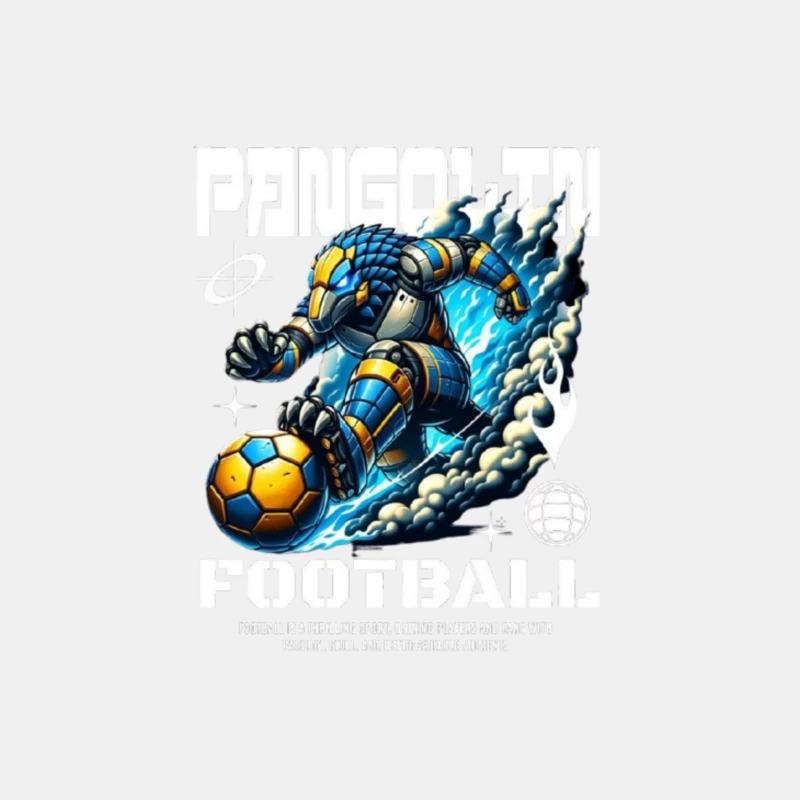 Robotic Soccer Player with Blue Armor in Dynamic Motion Male Tank Top