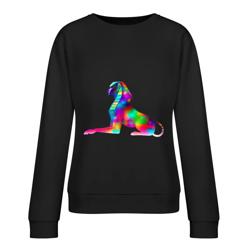 Colorful Abstract Sphinx Art Female Pullover Sweatshirt
