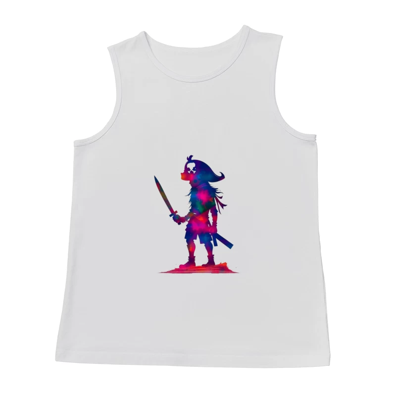 Cosmic Pirate Silhouette with Sword Male Tank Top