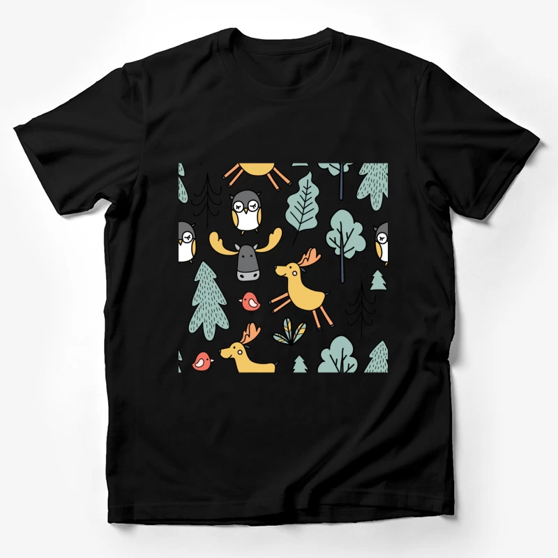 Animaux de la Forêt avec Hiboux et Rennes Homme T-Shirt