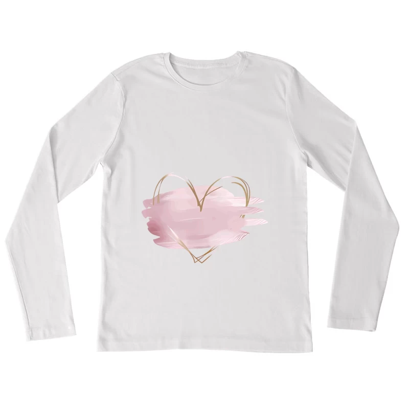 Aquarell Herz Design Damen Langarm T-Shirt