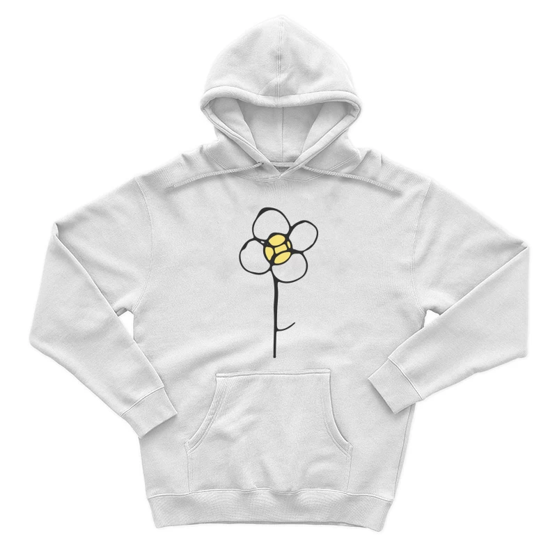 Fleur stylisée en noir et jaune Homme Sweat à capuche
