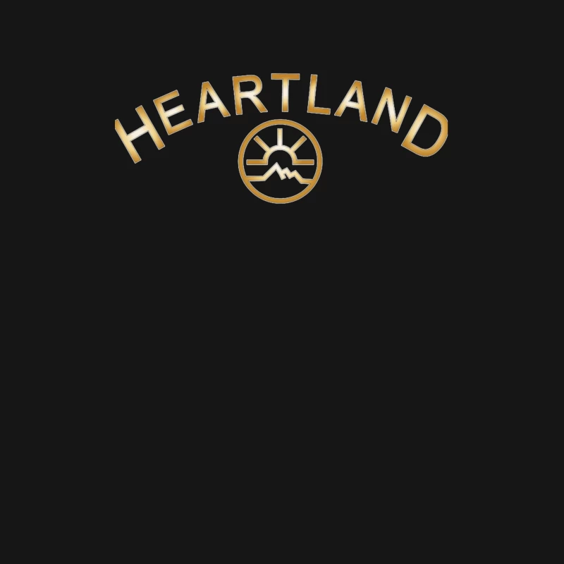 Heartland Hockey Logo with Golden Text and Minimalist Design Male T-Shirt