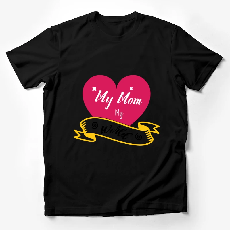 Cœur Maman en Rose avec Ruban Jaune Homme T-Shirt