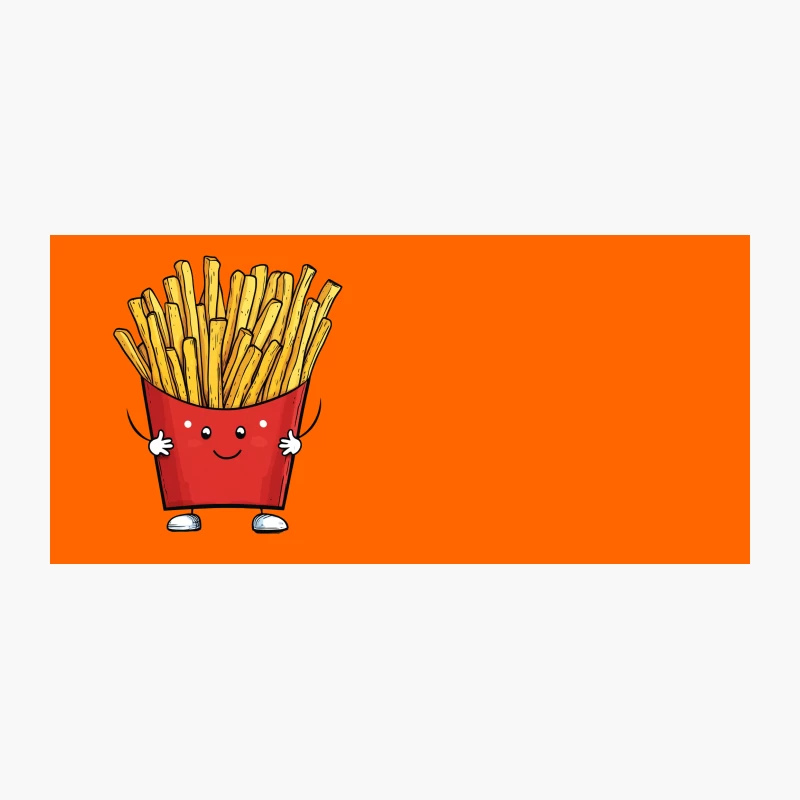 Cute Cartoon Smiling French Fries in Red Container Coffee Mug
