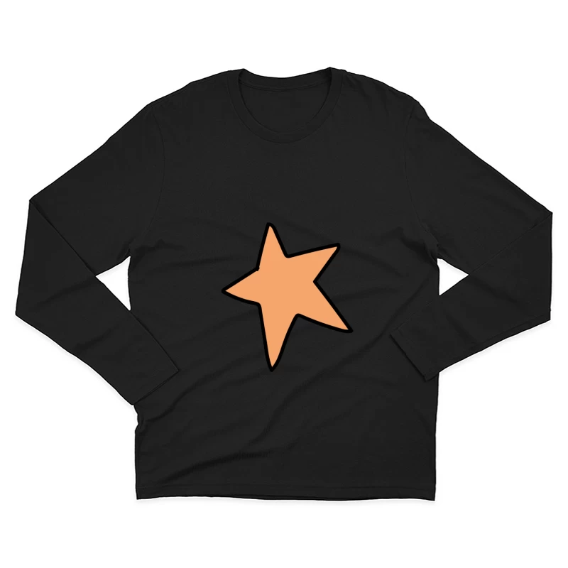 Étoile orange dessinée Homme Manches Longues T-Shirt