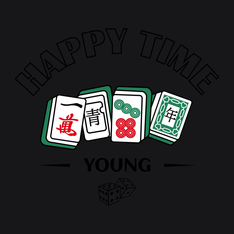 Mahjong Spielsteine Illustration Herren Pullover Hoodie