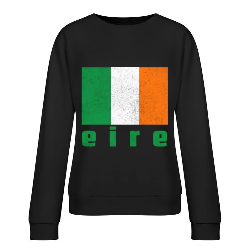 Eire  Irish Flag Retro Style Design Female Pullover Sweatshirt