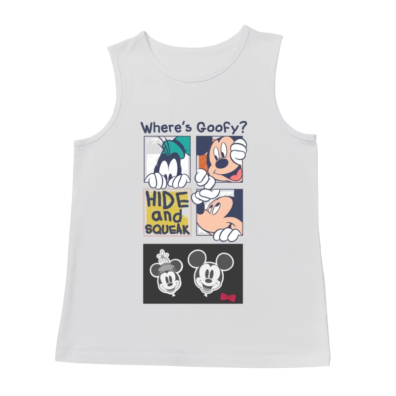 Wo ist Goofy? Verstecken und Quietschen Herren Tanktops