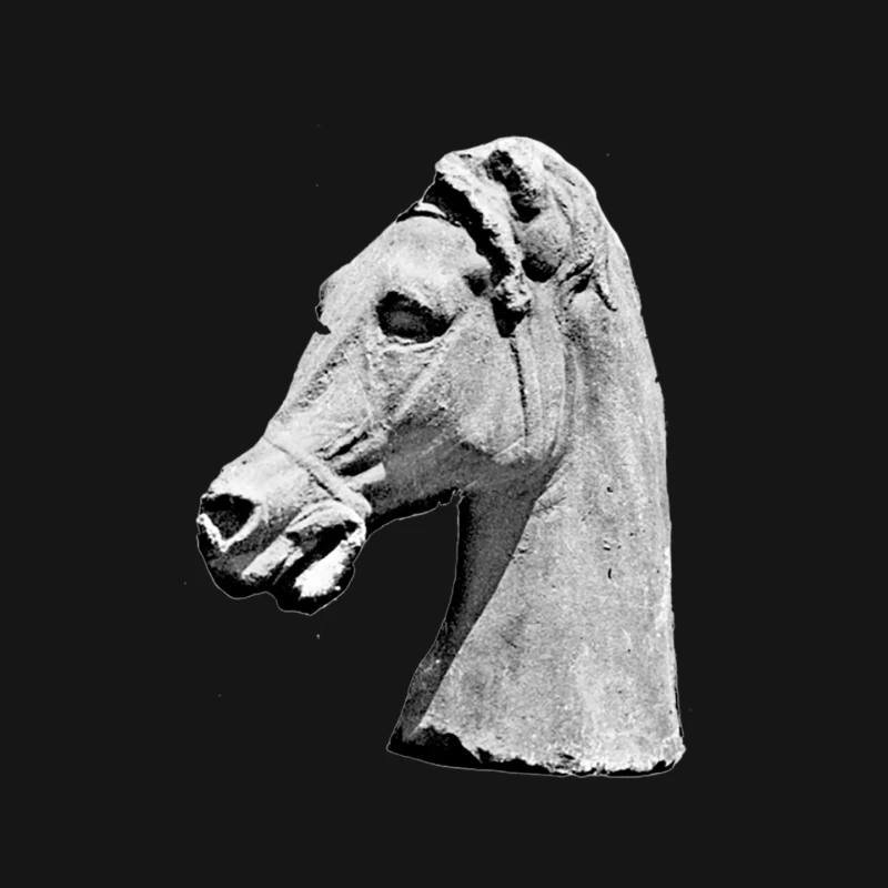 Aesthetic  Greek Horse Statue Design Mouse Pad