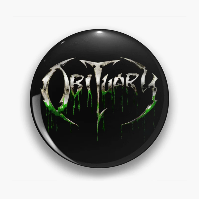 Obituary Slowly We Rot Logo Pin