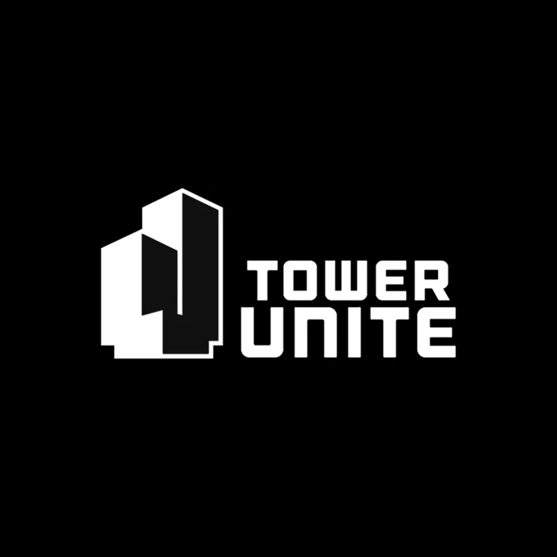 Minimalist Tower Unite Logo Design in Black and White Desk Mat