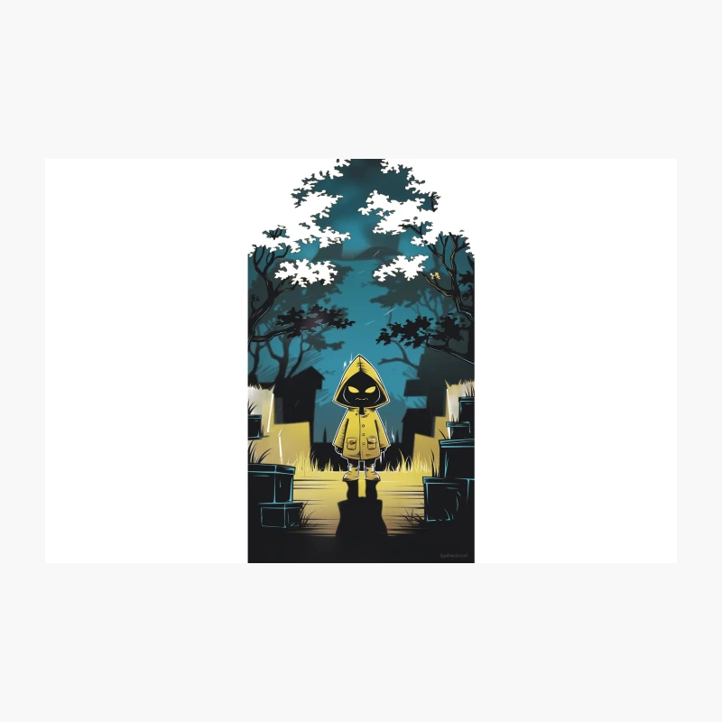 Eerie Halloween Character in Moonlit Graveyard Travel Mug